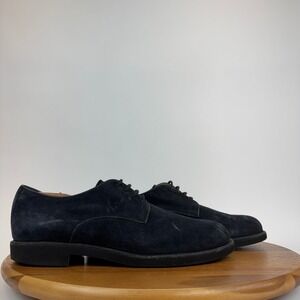 Mens Tods Black Suede Plain Toe‎ Derby Comfort Dress Shoes Size 9 M GUC